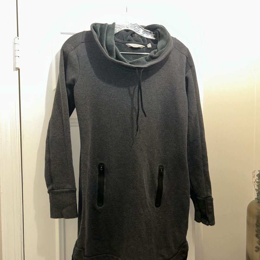 Athleta dark gray Cowl Neck hooded Sweathshirt